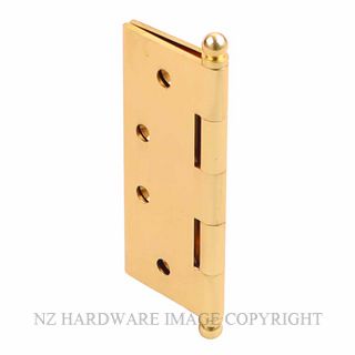 HENDERSON H100X75LPPB HINGE 100X75X3 L/PIN POLISHED BRASS