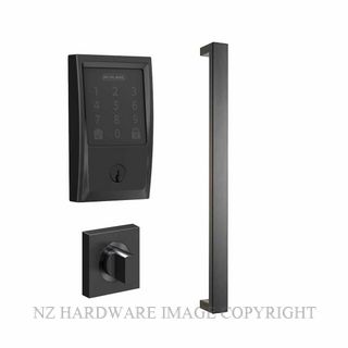 SCHLAGE SRSGE ENCODE-OBLONG WITH TURN LATCH ENTRANCE KIT MATT BLACK