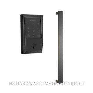 SCHLAGE SRSGE ENCODE-OBLONG WITH ROLLER CATCH ENTRANCE KIT MATT BLACK