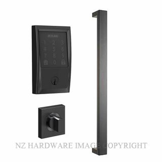 SCHLAGE SRSGE-6000TMB OBLONG 600MM PULL WITH ENCODE LOCKSET MATT BLACK