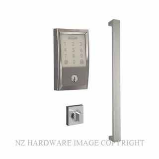 SCHLAGE SRSGE-6000TSS OBLONG 600MM PULL WITH ENCODE LOCKSET SATIN STAINLESS