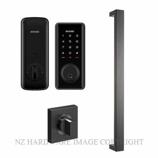 SCHLAGE SRSS1-600TMB OBLONG 600MM PULL WITH EASE LOCKSET MATT BLACK