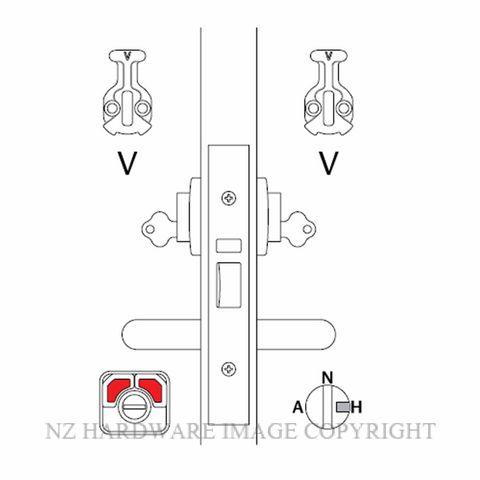 LOCKWOOD 3774VVH HOLD BACK ANTI VANDAL LOCK WITH INT CYL SATIN STAINLESS