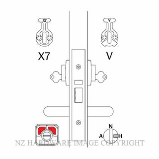 LOCKWOOD 3774XVH HOLD BACK ENTRY LOCK WITH INT CYL SATIN STAINLESS