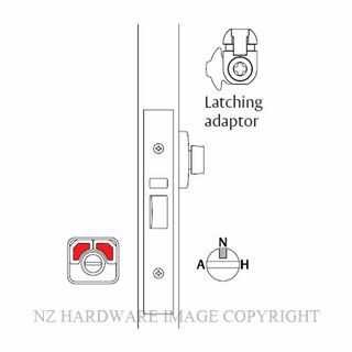 LOCKWOOD 3770-T NIGHTLATCH WITH TURN 60MM SATIN STAINLESS