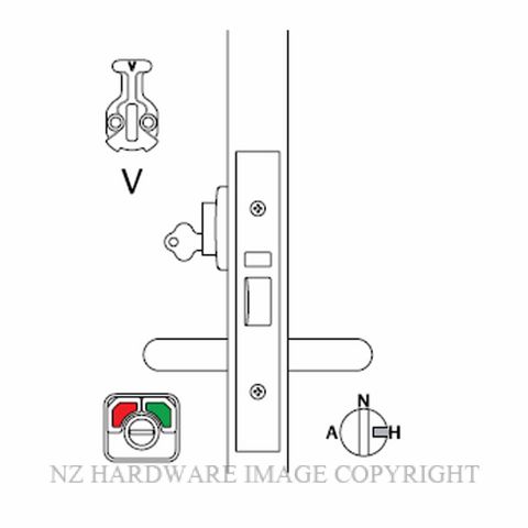 LOCKWOOD 3772V-H HOLD BACK ANTI VANDAL ESCAPE LOCK 60MM SATIN STAINLESS