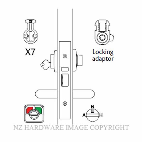 LOCKWOOD 3772XT KEY ENTRY ESCAPE LOCK WITH TURN 60MM SATIN STAINLESS