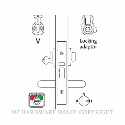 LOCKWOOD 3772VTH HOLD BACK ANTI VANDAL ESCAPE LOCK WITH TURN 60MM SATIN STAINLESS