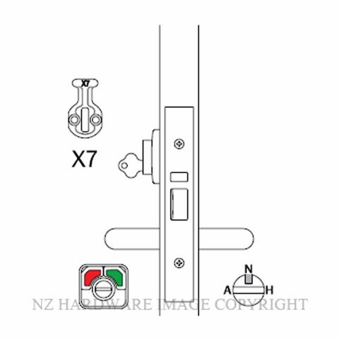 LOCKWOOD 3772X- KEY ENTRY ESCAPE LOCK 60MM SATIN STAINLESS