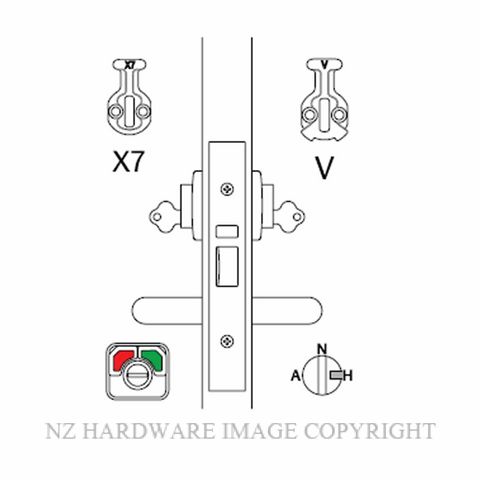 LOCKWOOD 3772XVH HOLD BACK ENTRY ESCAPE LOCK WITH INT CYL 60MM SATIN STAINLESS