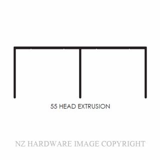 BRIO 55-A50 WARDROBE ROLL 50 HEAD CHANNEL - 5.0M ANODISED