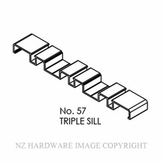 BRIO 57-BA50  WARDROBE ROLL TRIO 50 SILL - 5.0M BLACK ANODISED