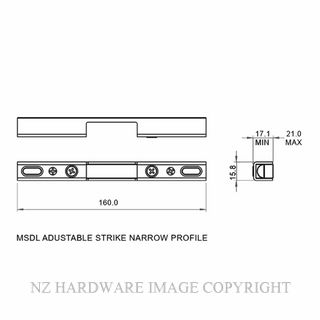SCHLAGE SSH17300 NARROW ADJUSTABLE STRIKE PLATE