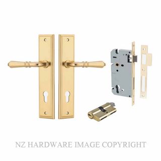 IVER 10236KENTR60KK SARLAT STEPPED PLATE KEY-KEY ENTRANCE SET POLISHED BRASS