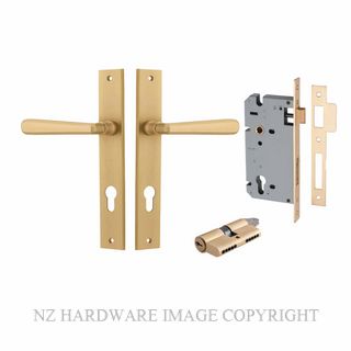 IVER 15372KENTR60KK COPENHAGEN KEY-KEY ENTRANCE LOCK KITSET RECTANGULAR PLATE BRUSHED BRASS