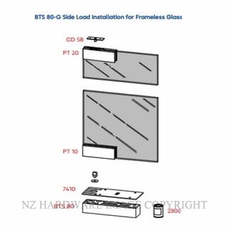 DORMAKABA BTS80 EN6 GLASS PACK SATIN STAINLESS