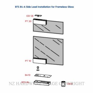DORMAKABA BTS84 HO 90 EN2 GLASS PACK SATIN STAINLESS