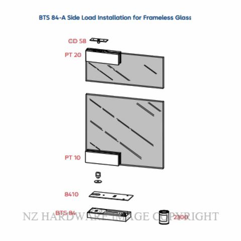 DORMAKABA BTS84 HO 90 EN2 GLASS PACK SATIN STAINLESS