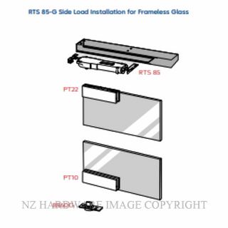 DORMAKABA RTS85 HO 90 EN5 GLASS PACK SATIN STAINLESS
