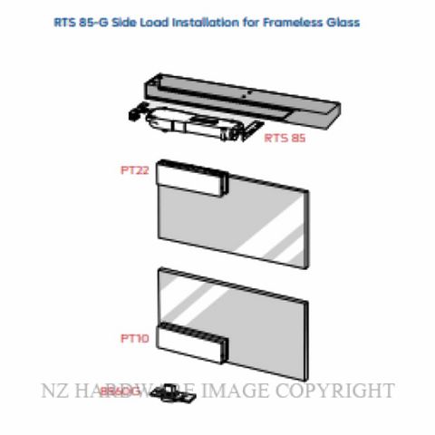 DORMAKABA RTS85 HO 90 EN5 GLASS PACK SATIN STAINLESS