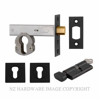 IVER 22152K60KTES DEADBOLT EURO 60MM KEY/TURN SQUARE ESC MATT BLACK