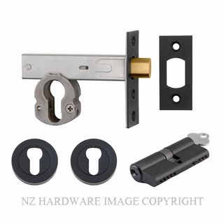 IVER 22152K60KKER DEADBOLT EURO 60MM KEY/KEY ROUND ESC MATT BLACK