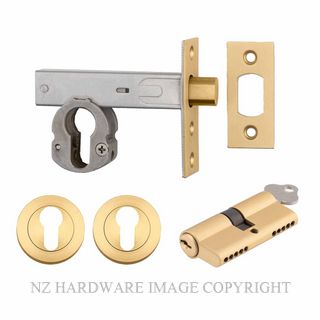 IVER 22155K60KKER DEADBOLT EURO 60MM KEY/KEY ROUND ESC BRUSHED BRASS