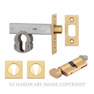 IVER 22155K60KTES DEADBOLT EURO 60MM KEY/TURN SQUARE ESC BRUSHED BRASS