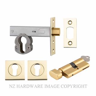 IVER 22156K60KTES DEADBOLT EURO 60MM KEY/TURN SQUARE ESC POLISHED BRASS