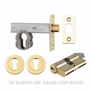 IVER 22156K60KKER DEADBOLT EURO 60MM KEY/KEY ROUND ESC POLISHED BRASS