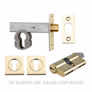 IVER 22156K60KKES DEADBOLT EURO 60MM KEY/KEY SQUARE ESC POLISHED BRASS