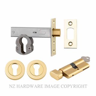 IVER 22156K60KTER DEADBOLT EURO 60MM KEY/TURN ROUND ESC POLISHED BRASS