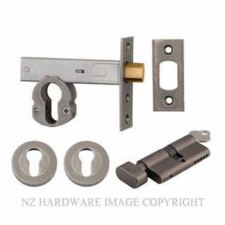 IVER 22159K60KTER DEADBOLT EURO 60MM KEY/TURN ROUND ESC DISTRESSED NICKEL