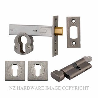 IVER 22159K60KTES DEADBOLT EURO 60MM KEY/TURN SQUARE ESC DISTRESSED NICKEL