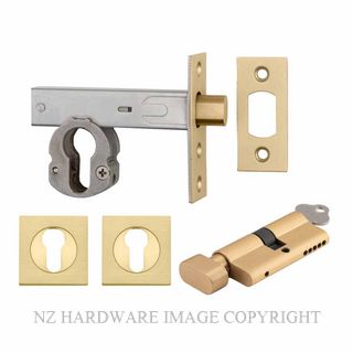IVER 22160K60KTES DEADBOLT EURO 60MM KEY/TURN SQUARE ESC BRUSHED GOLD