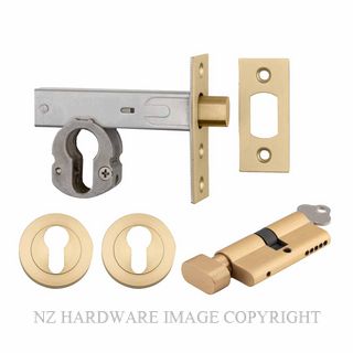 IVER 22160K60KTER DEADBOLT EURO 60MM KEY/TURN ROUND ESC BRUSHED GOLD