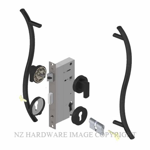 YALE PTR82525/147/450 DC MB PULL HANDLE LOCK KITS MATT BLACK