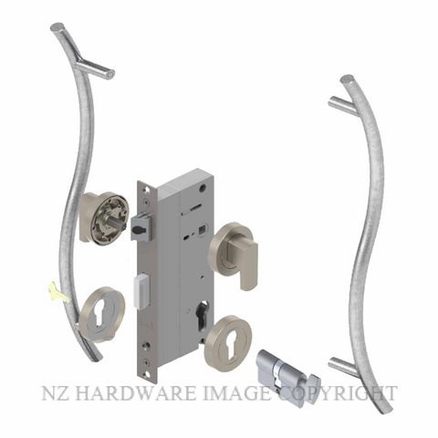 YALE PTR82526/147/450 CT SC PULL HANDLE LOCK KITS SATIN CHROME