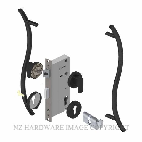 YALE PTR82526/147/450 CT MB PULL HANDLE LOCK KITS MATT BLACK