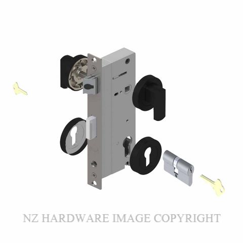 YALE PTR82401B DC MB LATCHING LOCK KIT MATT BLACK