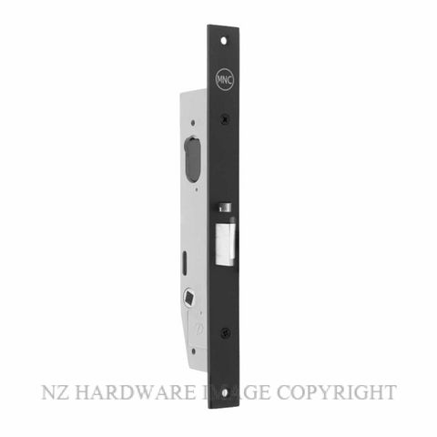 MILES NELSON MNC2200EP-BLK MORTICE DEADLATCH 28MM BACKSET NO DISC LONG FACEPLATE MATT BLACK