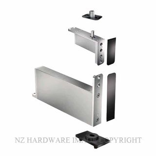FRITSJURGENS FJS/STM+40DFSBK FULL KIT | SYSTEM M+D |40 MM MIN PIVOT POINT | FLUSH SQUARED FLOOR PLATE | EMB BLACK