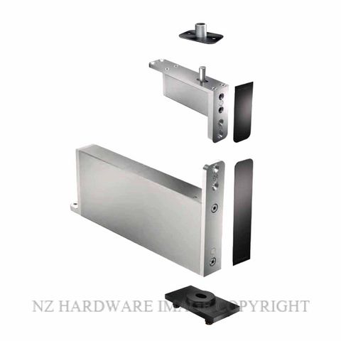 FRITSJURGENS FJS/STM+40DFSBK FULL KIT | SYSTEM M+D |40 MM MIN PIVOT POINT | FLUSH SQUARED FLOOR PLATE | EMB BLACK