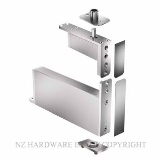 FRITSJURGENS FJS/STM+40DFSSS FULL KIT | SYSTEM M+D |40 MM MIN PIVOT POINT | FLUSH SQUARED FLOOR PLATE |STAINLESS STEEL