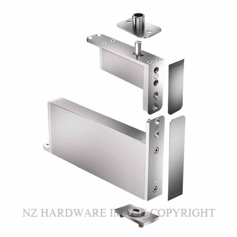 FRITSJURGENS FJS/STM+40DFSSS FULL KIT | SYSTEM M+D |40 MM MIN PIVOT POINT | FLUSH SQUARED FLOOR PLATE |STAINLESS STEEL