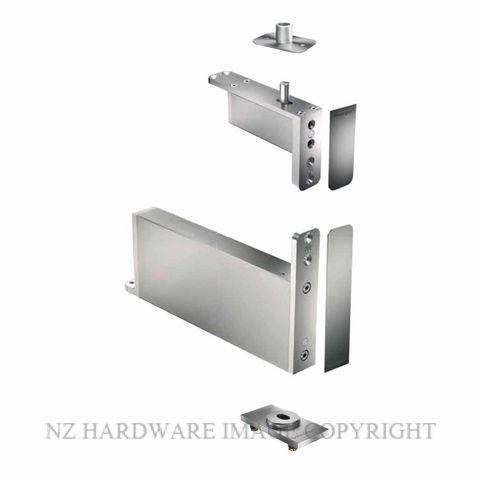FRITSJURGENS FJS/STM+40EFSSS FULL KIT | SYSTEM M+E |40 MM MIN PIVOT POINT | FLUSH SQUARED FLOOR PLATE |STAINLESS STEEL