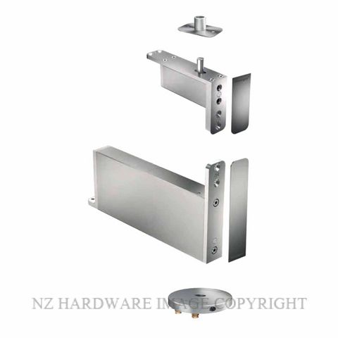 FRITSJURGENS FJS/STM+40AFRSS FULL KIT | SYSTEM M+A |40 MM MIN PIVOT POINT | FLUSH ROUND FLOOR PLATE |STAINLESS STEEL