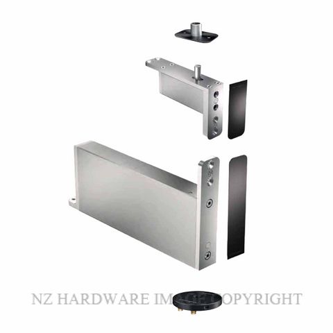 FRITSJURGENS FJS/STM+40EFRBK FULL KIT | SYSTEM M+E |40 MM MIN PIVOT POINT | FLUSH ROUND FLOOR PLATE | EMB BLACK