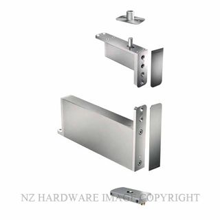 FRITSJURGENS FJS/STM+40FSSS FULL KIT | SYSTEM M+F |40 MM MIN PIVOT POINT | SQUARED FLOOR PLATE | STAINLESS STEEL