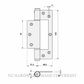 JUSTOR BIST150SS ST150 SPRING HINGE: SATIN STAINLESS